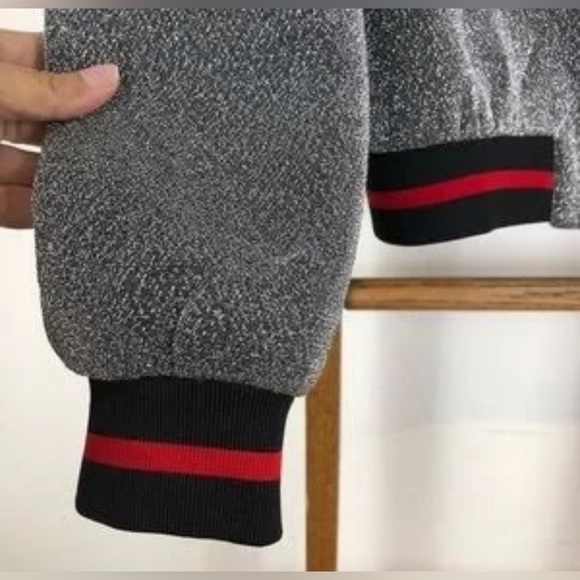 SansSouci Metallic Bomber Jacket- Silver size L EUC - Picture 3 of 7